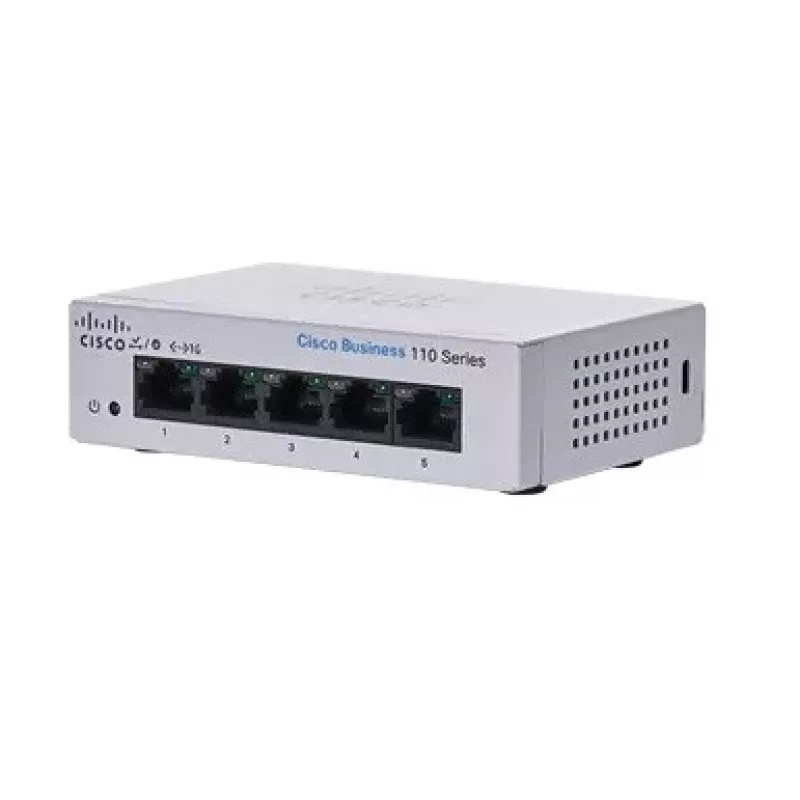 Unmanaged L2 Gigabit Ethernet-switch Cisco CBS110 — 5x RJ-45 10/100/1000, 1U, 12V DC, 2048 MAC, 10 Gbit/s