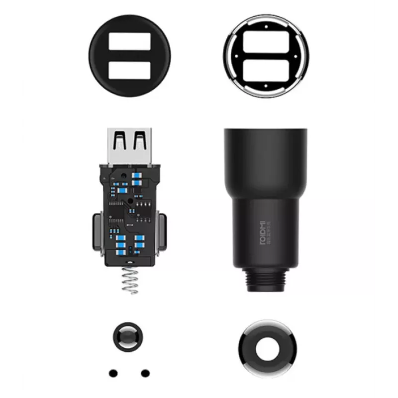 Roidmi 3S autolader met FM-transmitter, Bluetooth, zwart