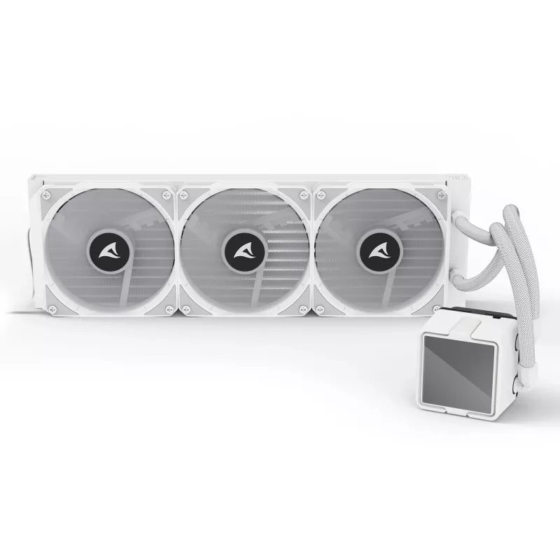 All-in-One CPU-vloeistofkoeler Sharkoon S100 ARGB wit – 360mm-radiator, infinity-mirror-effect