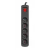 Overspanningsbeveiliging NATEC NSP-1713 zwart 5 AC-stopcontacten 1,5 m