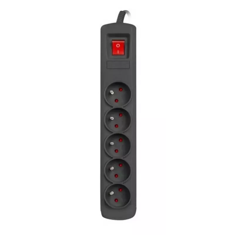 Overspanningsbeveiliging NATEC NSP-1713 zwart 5 AC-stopcontacten 1,5 m