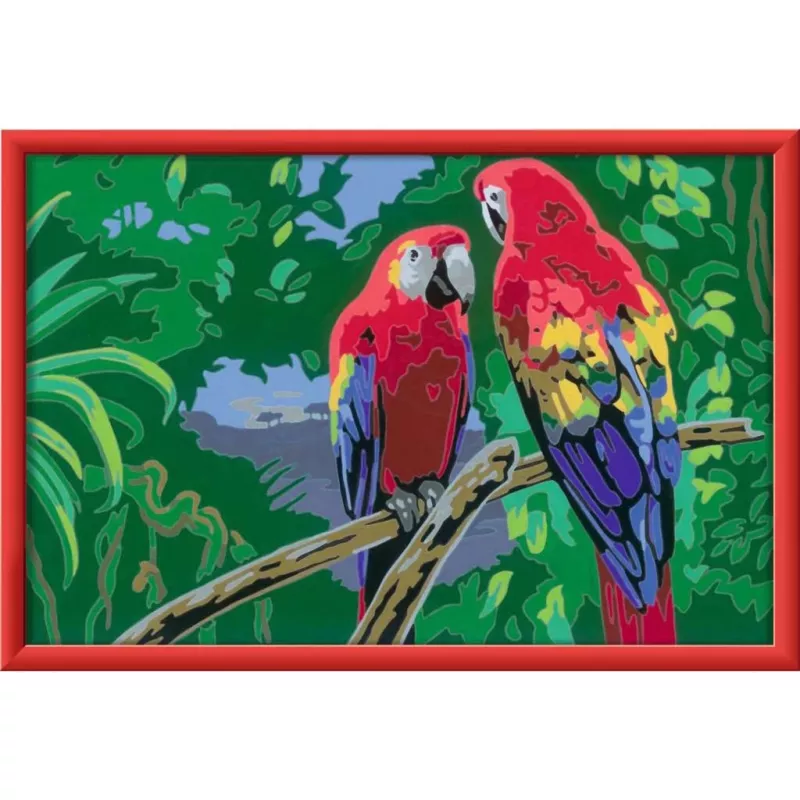 Ravensburger schilderen op nummer - kleurrijke papegaaien