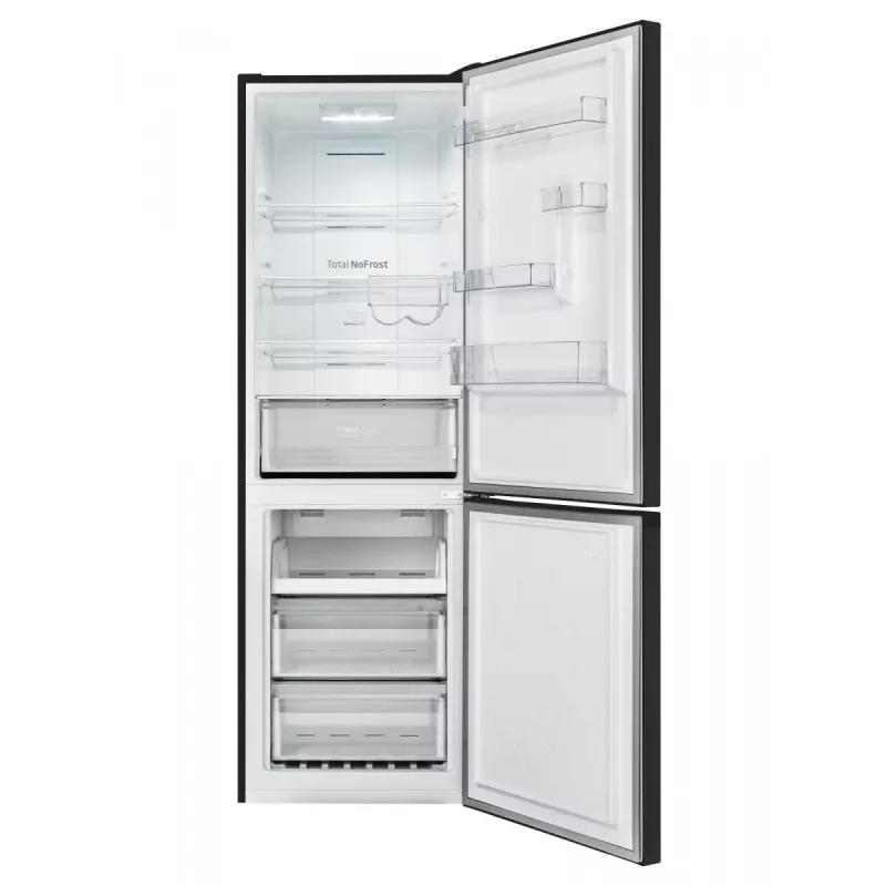 Amica FK3506D.2F(E) koel-vriescombinatie, vriezer onderin, 226 l koelkast + 96 l vriezer, Total No Frost, energieklasse E, zwart