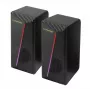 Esperanza EGS106 Rainbow Nortec 2.0-luidsprekers, 6 W (2x3 W), USB-voeding, 3,5 mm minijack, RGB-led, zwart