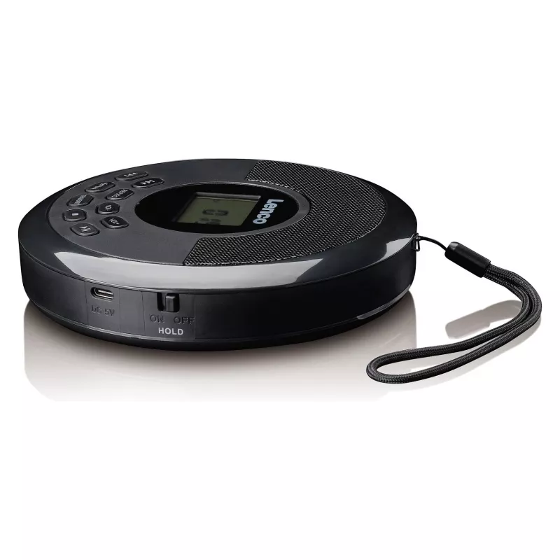 Draagbare cd-speler Lenco CD-340BK — zwart, draagbaar ontwerp
