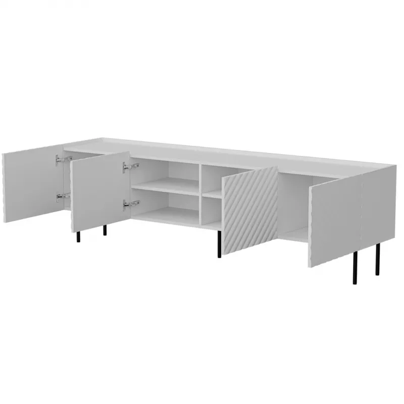 TV-kast cama meble LUCCA 4D, 2000×400×590 mm, wit, spaanplaat blad