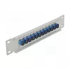 LWL-patchpaneel DeLOCK 10 inch 12 poort SC Simplex blauw 1HE grijs