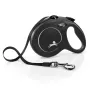 Flexi New Classic L rollijn voor honden, band, 5 m, tot 50 kg, zwart