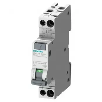 Siemens RCBO, 10A nominale stroom, 1P+N polen, 30mA aanspreekgevoeligheid, type A, SENTRON-serie