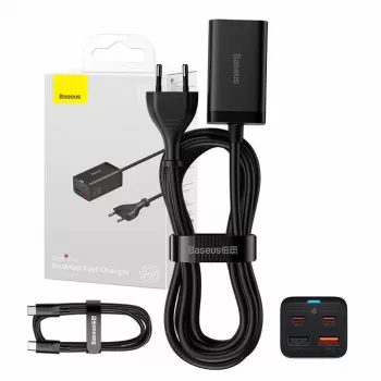 Oplader Baseus GaN3 Pro mobiele telefoon tablet zwart AC binnen 15V 3A