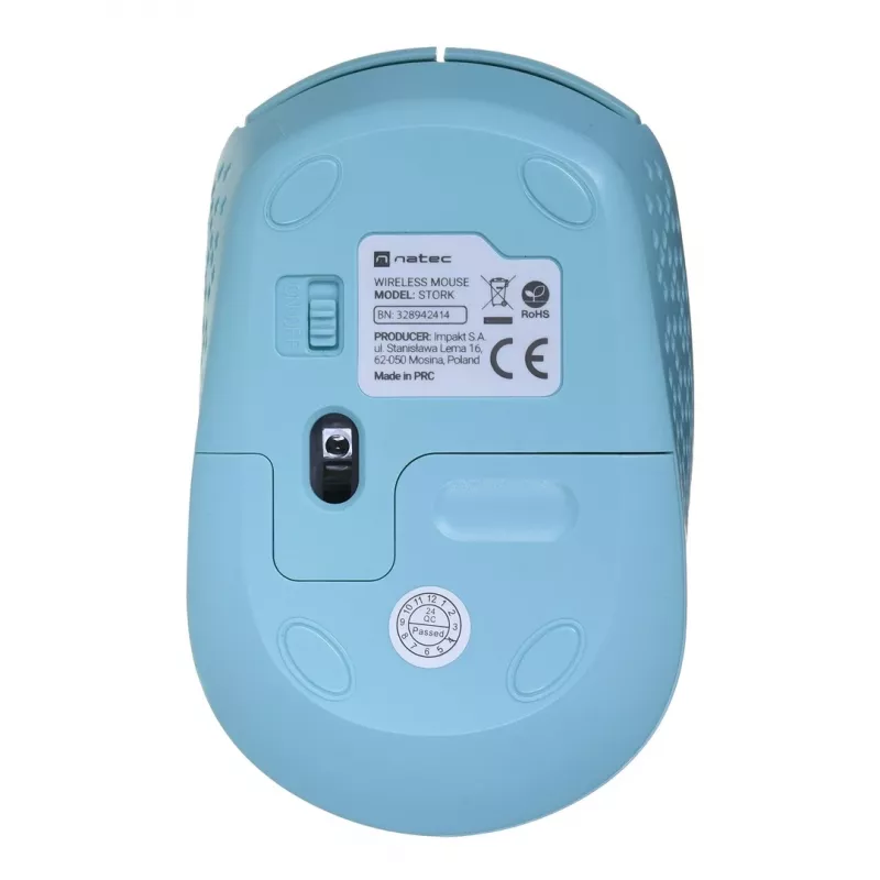 Natec Stork NMY-2001 draadloze optische muis, 1600 DPI, USB-ontvanger, blauw
