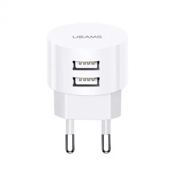 USAMS US-CC080 T20 dual-USB-draaioplader, 10,5 W, wit