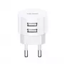USAMS US-CC080 T20 dual-USB-draaioplader, 10,5 W, wit