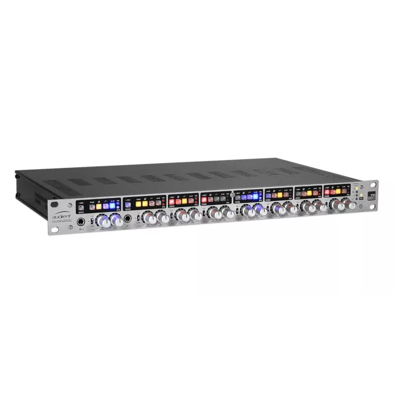8-kanaals microfoonvoorversterker Audient ASP880 24-bit 96 kHz, rack-monteerbaar