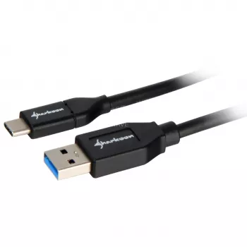 USB 3.2 Gen 2 kabel, USB-A stekker > USB-C stekker (zwart, 0,5 meter)