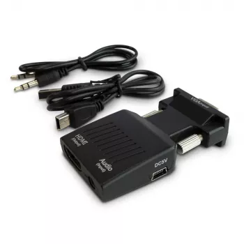 SAVIO CL-145 VGA-naar-HDMI-converter, audio, Full HD, zwart