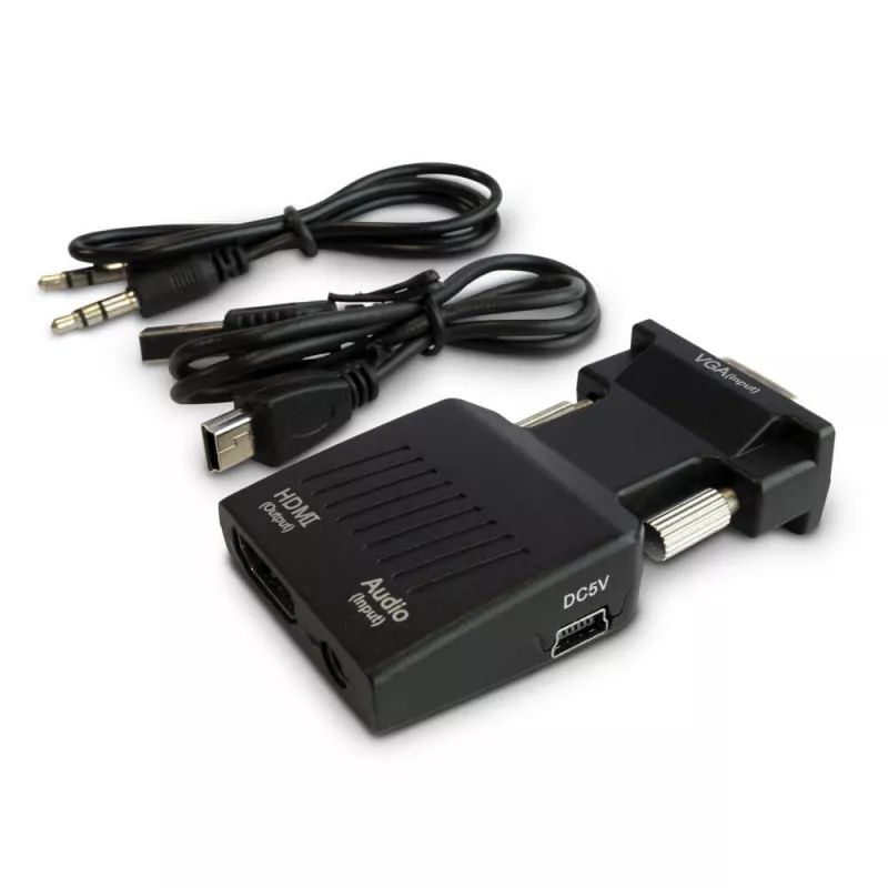 SAVIO CL-145 VGA-naar-HDMI-converter, audio, Full HD, zwart