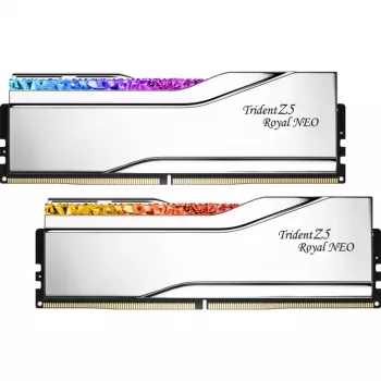 DIMM 64 GB DDR5-6000 (2x 32 GB) dual-kit, werkgeheugen zilver, F5-6000J2636H32GX2-TR5NS, Trident Z5 Royal Neo, AMD EXPO