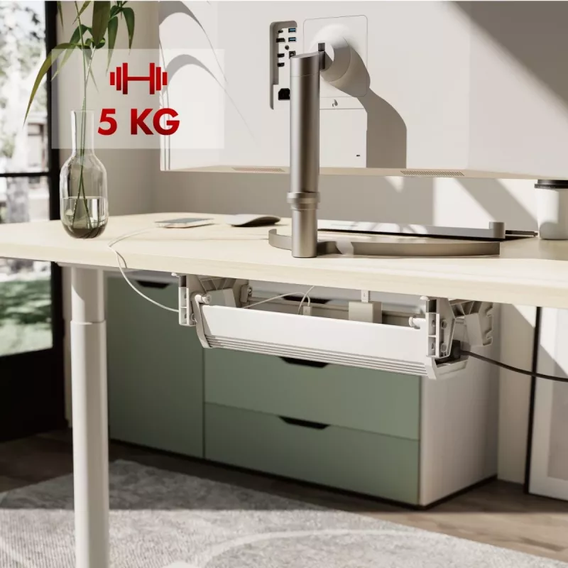 Maclean organizer voor kabels/stekkerdozen onder het bureau, max. belasting 5 kg, wit, MC-106 W