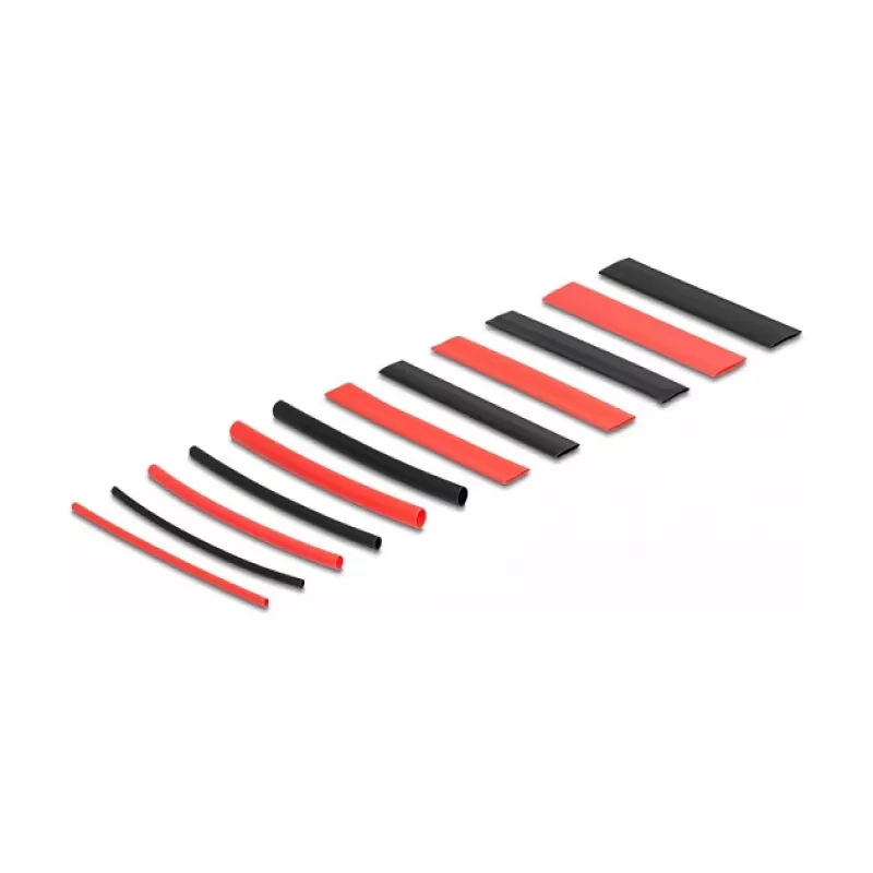 Krimpkous DeLOCK 20909 196 stuks zwart rood 2:1