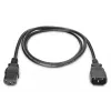 DIGITUS verlengsnoer voor netsnoer AK-440201-018-S IEC C14 / IEC C13 (M/V), 250 V/10 A, 1,8 m, zwart