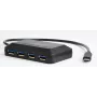 USB-hub GEMBIRD ACT-HUB3C-4P — USB 3.2 Gen 1 Type-A host naar 4 × USB 3.2 Gen 1 Type-C, 5000 Mbit/s, zwart
