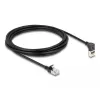 Netwerkkabel DeLOCK RJ45 Cat.6A S/FTP slank 90° 3 m zwart