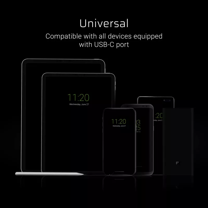 USB-A-naar-USB-C-kabel Green Cell KABGC03 — 0,25 m, zwart, 480 Mbit/s