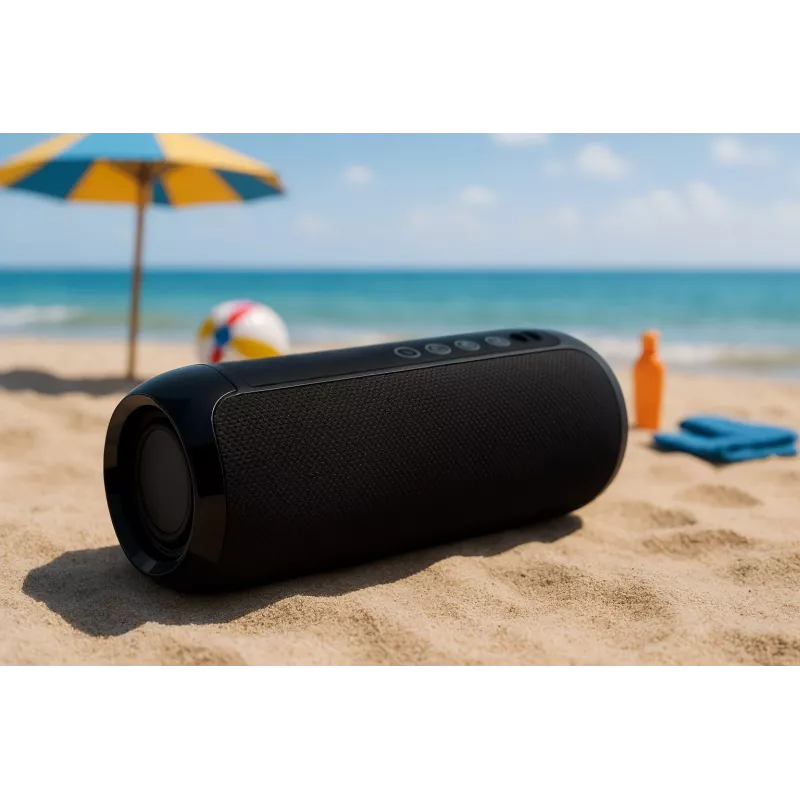 Draagbare bluetooth-stereoluidspreker SQUEAK SQ1008 — 14W RMS, Bluetooth 5.3, 1200 mAh, IPX4, FM, LED, AUX, USB