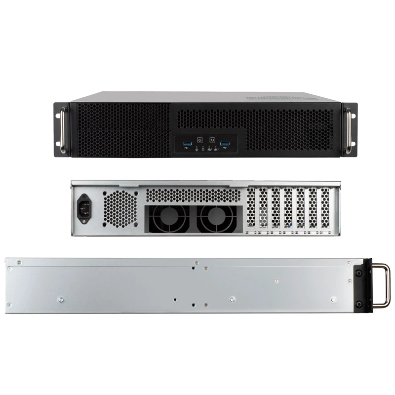 SilverStone RM23-502 rackmount serverchassis, ATX, USB 3.0 - 2U - zwart