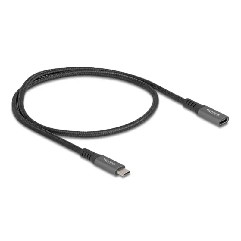 DeLOCK USB-verlengkabel USB Type-C stekker naar bus 10 Gbit/s 0,5 m grijs metaal