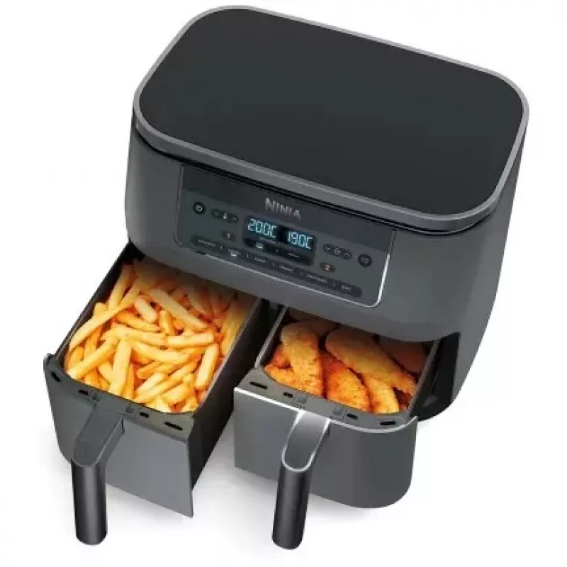 Ninja DZ300EU Dual Zone heteluchtfriteuse, 7,6 l (2 x 3,8 l), 2400 W, 240 °C, grijs