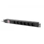 Rack PDU LANBERG PDU-06E-0200-IEC-BK 1U 10A 6x PL stroomverdeeleenheid