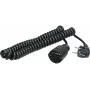Verlengkabel AS Schwabe 70410 — zwarte spiraalkabel, 3 m lengte