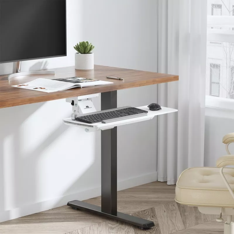 Toetsenbordhouder MACLEAN MC-156 W — verstelbaar plateau onder tafel, max. belasting 5 kg