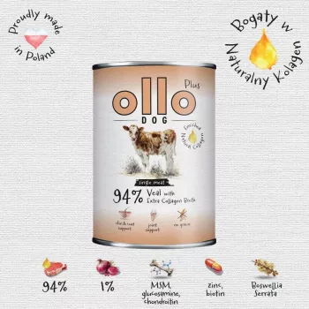Ollo Plus collageen kalfsvlees 400g blik voor honden