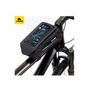 Wildman M90 fietsframetas met telefoonhouder zwart