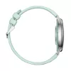 Smartwatch Colmi L28 – zilvergroene behuizing met groene lederen band