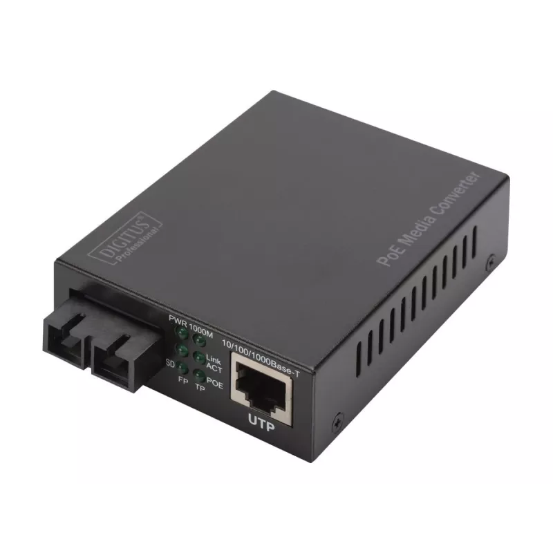 Digitus Gigabit PoE mediaconverter, RJ45 / SC, SM, PSE