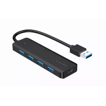 USB-hub Gembird 4-poorts USB 3.1 (Gen 1) — 4 poorten, USB 3.2 Gen 1 Type-A, 5V/2.1A, 109×30×10 mm, zwart