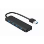 USB-hub Gembird 4-poorts USB 3.1 (Gen 1) — 4 poorten, USB 3.2 Gen 1 Type-A, 5V/2.1A, 109×30×10 mm, zwart