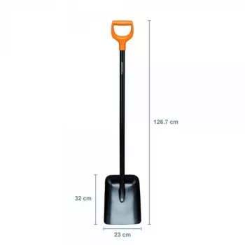 Fiskars Solid metalen schep met D-greep