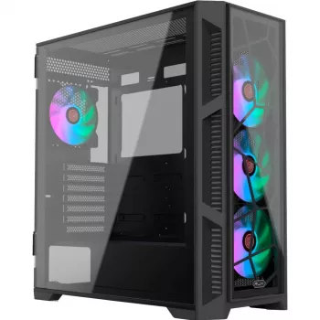 PONOS Ultra, midi tower, pc, zwart, ATX, EATX, micro ATX, Mini-ITX, SPCC, behuizing