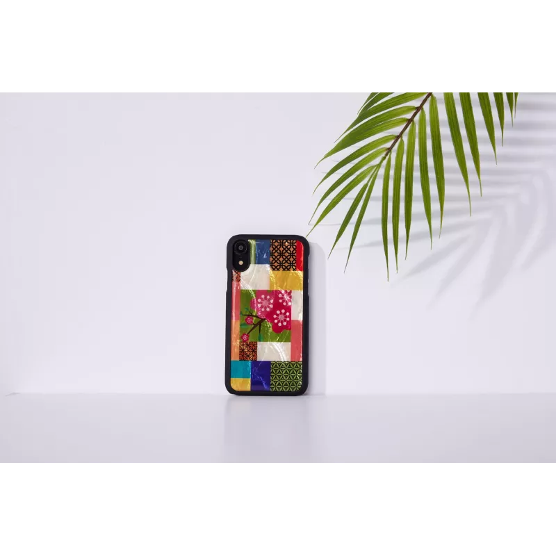 Telefoonhoesje iKins voor iPhone XR — kersenbloesempatroon, zwart