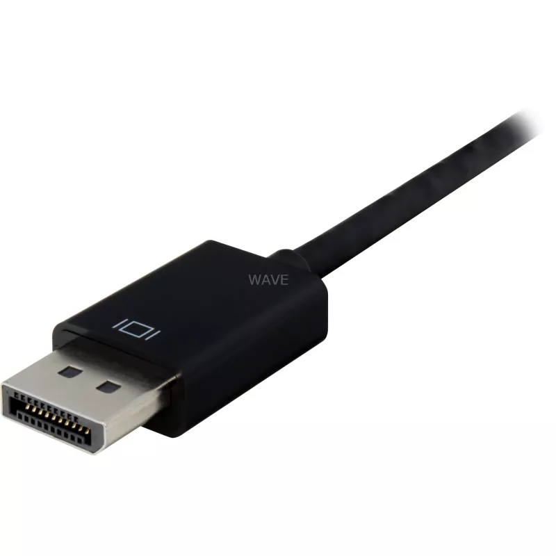 DisplayPort 1.2 > DVI24+1 converter, kabel zwart, 15 cm