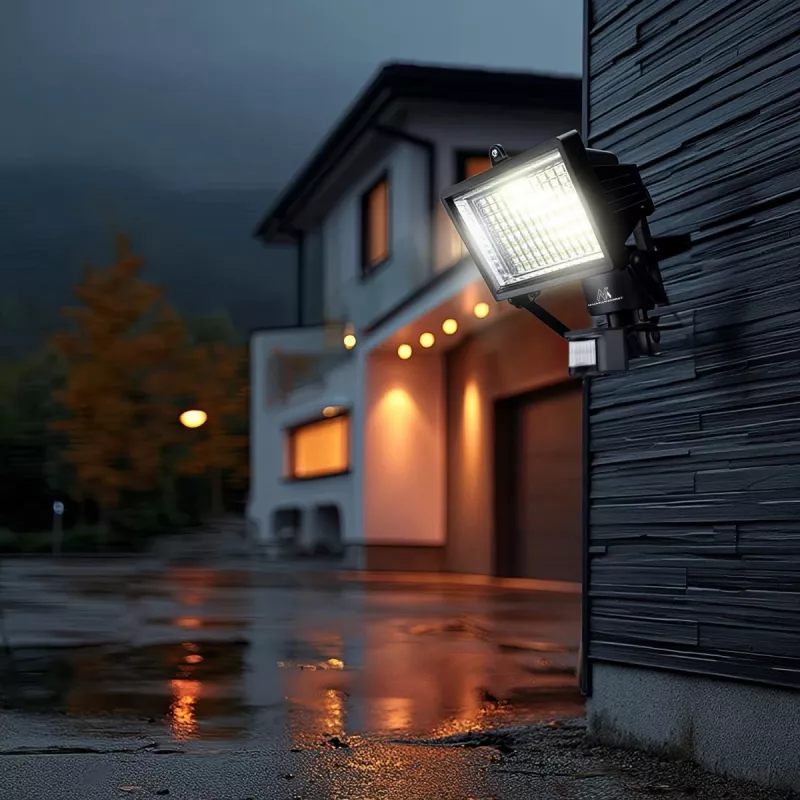 Maclean MCE442 solar-LED-schijnwerper met bewegingssensor floodlight wandmontage lamp schemer IP44 6W 6000K