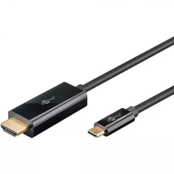 Goobay USB-C-naar-HDMI-kabel 4K bij 60 Hz 1 m zwart - -stekker> HDMI (75696)