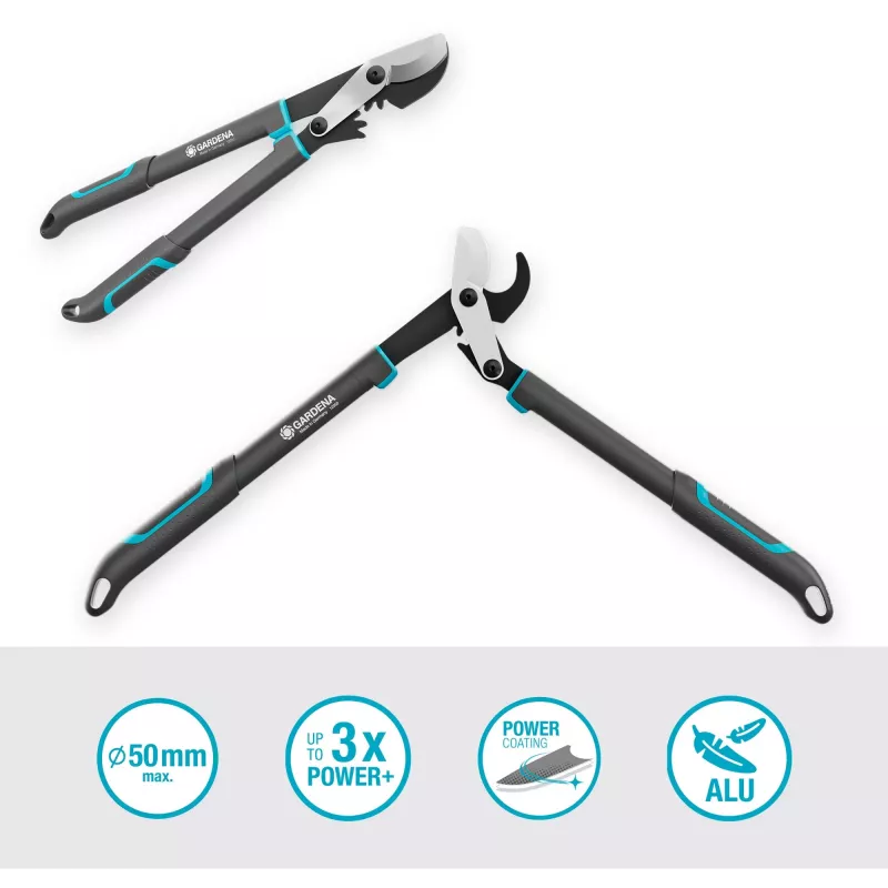Takkenschaar GARDENA EnergyCut Pro S, 60 cm handgreep, grijs/turkoois