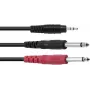 Audio-adapterkabel Omnitronic 3,5 mm naar 2×3,5 mm, ECO-serie, 3 m
