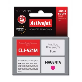 Compatibele inktpatroon ACC-521MN (Canon CLI-521M), magenta, 10 ml, hoge (XL) capaciteit, verpakking van 1 stuk